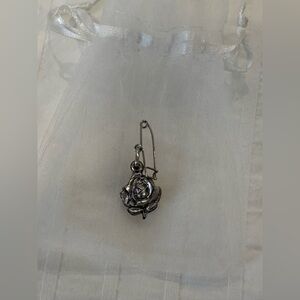 Vintage religious safety pin brooch guardian angel or the Divine Child Jesus.